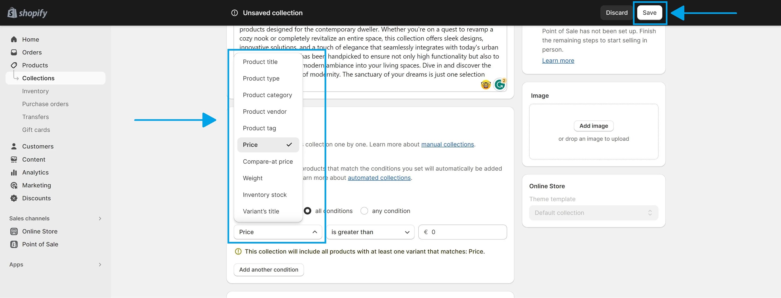 KeepShoppers infographic: Setting conditions for automated featured collections on Shopify