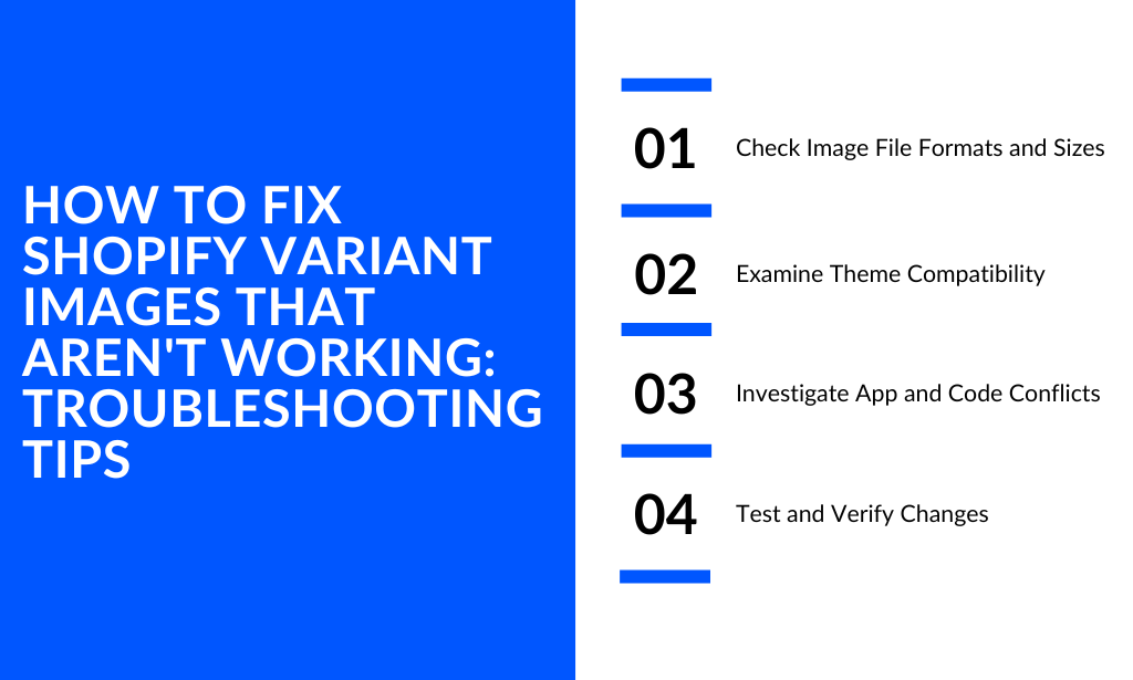 KeepShoppers infographic: How to fix Shopify variant images that aren't working: Troubleshooting tips