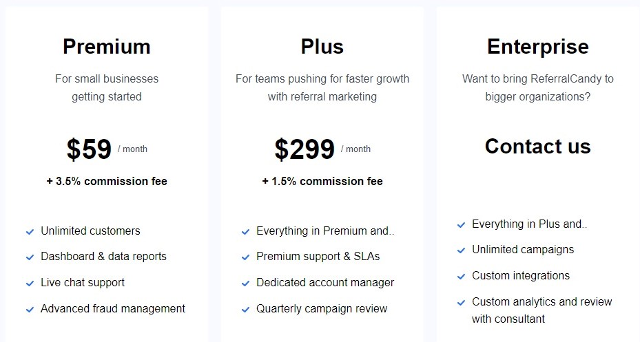 ReferralCandy Pricing Plans
