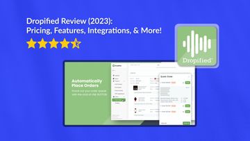 Cover image for a Dropified review showcasing the app's logo and a screenshot of its features