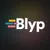 the blyp logo on a dark background