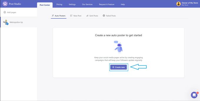 Screenshot of creating a new auto post campaign in Post Studio