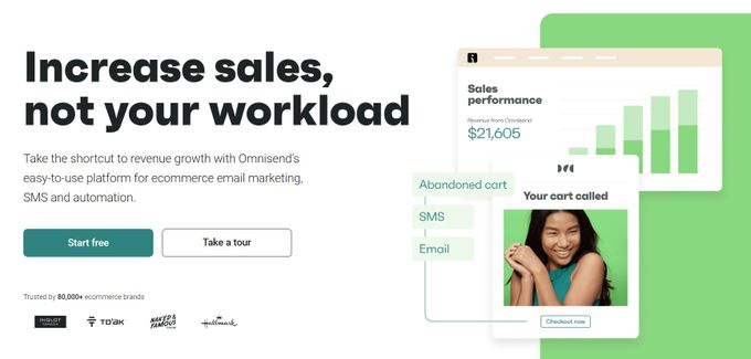 Screenshot of Omnisend's homepage as cover image